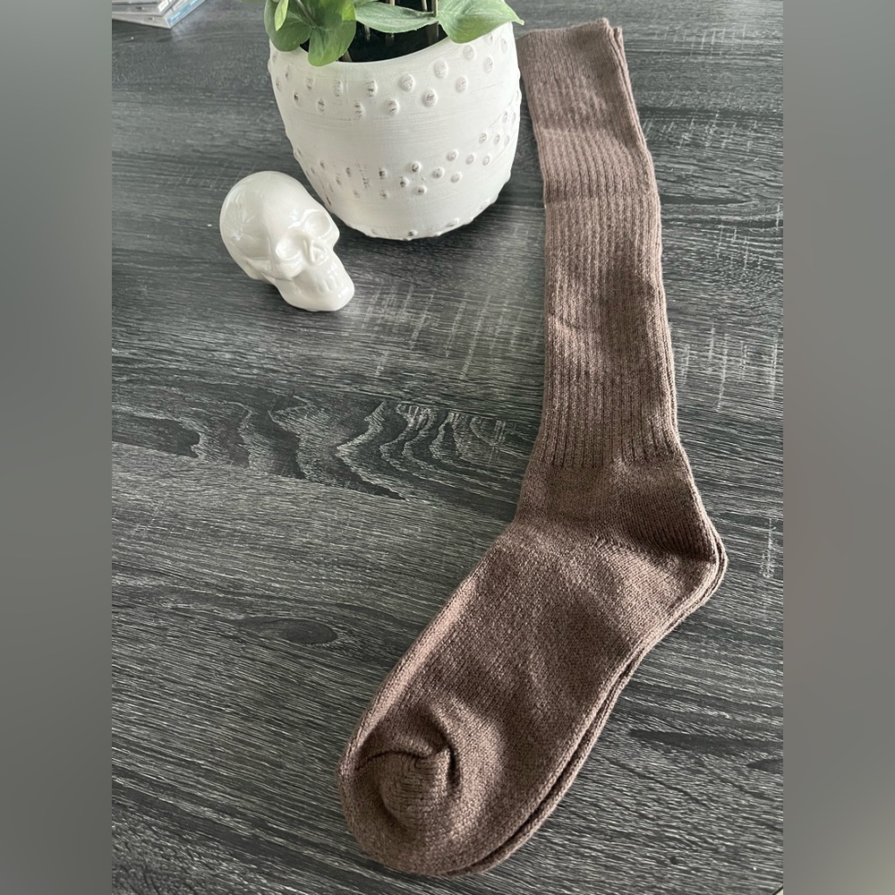 PLT Chocolate Slouchy Ribbed Sock